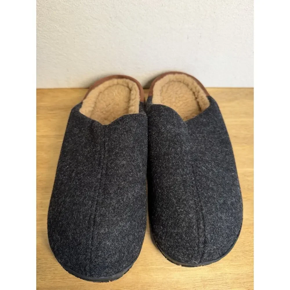 LongBay Men’s Memory Foam House Slippers Indoor Outdoor Black US Size 8 New